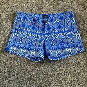 American‎ Eagle Cobalt Blue Print Midi Shorts Size 10